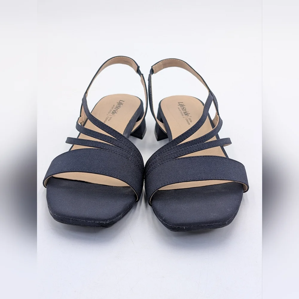 LifeStride Joy 2 Size 9.5W Slingback Deep Navy Fabric Soft System Extra Cushion